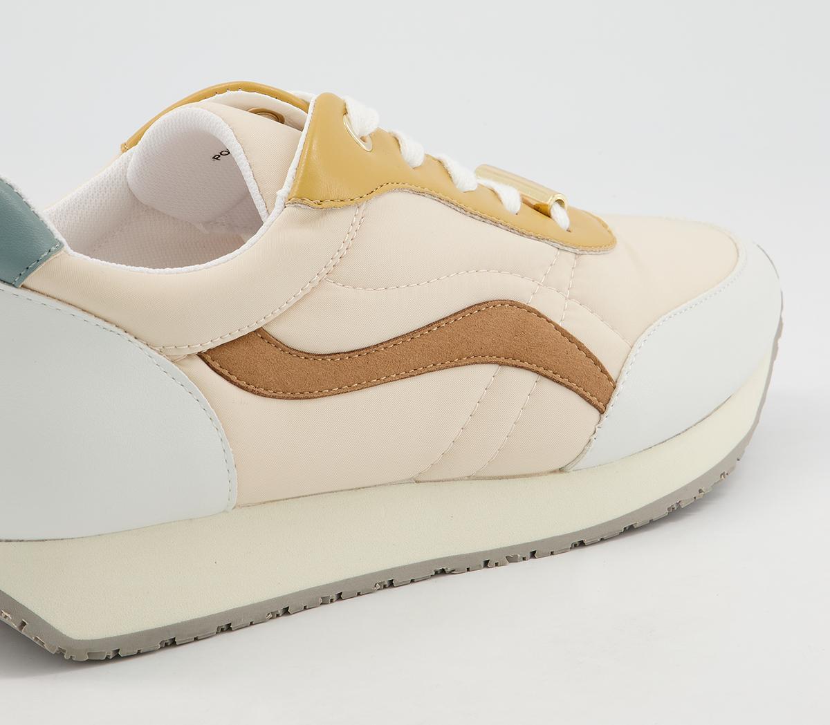 OFFICEForceful Retro Lace Up Runners OFFICEForceful Retro Lace Up RunnersWhite Blue Natural Mix