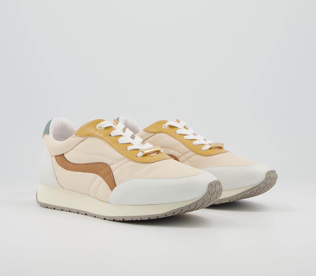 OFFICEForceful Retro Lace Up Runners OFFICEForceful Retro Lace Up RunnersWhite Blue Natural Mix