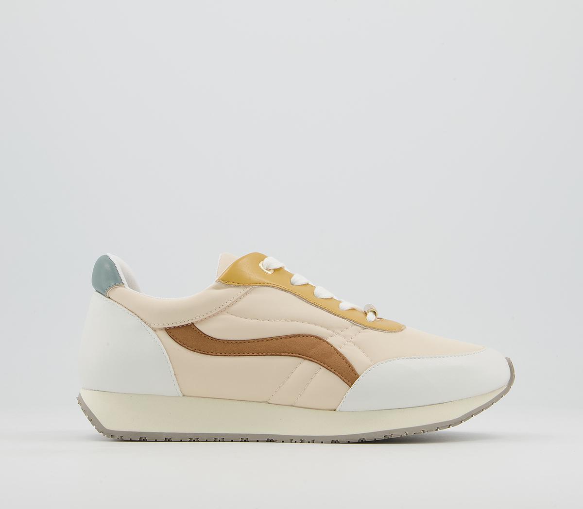 OFFICEForceful Retro Lace Up Runners OFFICEForceful Retro Lace Up RunnersWhite Blue Natural Mix