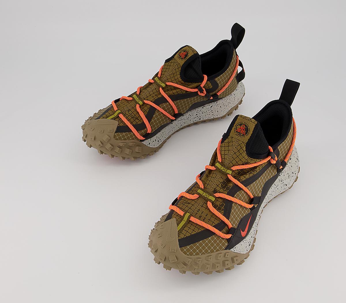 Nike ACG Mountain Fly Low Trainers Hazel Rush Black Khaki Atomic Orange ...