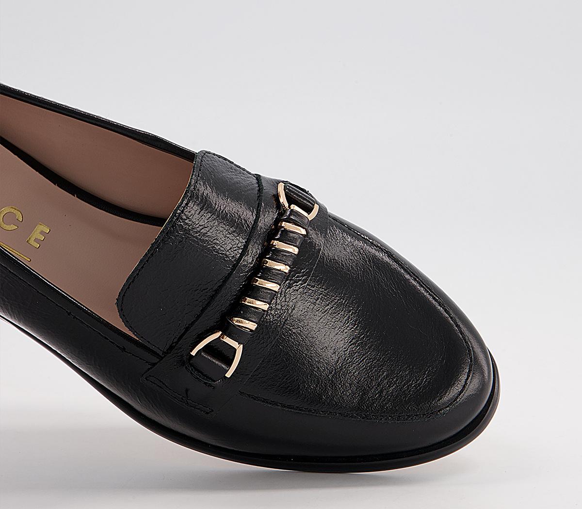 Office Faxed Feature Trim Loafers Office Faxed Feature Trim Loafers Black Leather