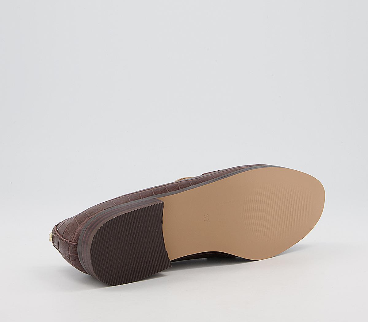 Office Finer Metal Trim Loafers Office Finer Metal Trim Loafers Brown Croc Off White Leather Mix