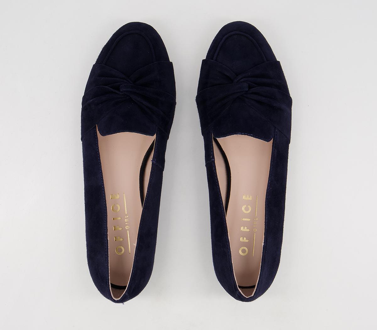 Office Freely Twisted Vamp Loafers Office Freely Twisted Vamp Loafers Navy Suede