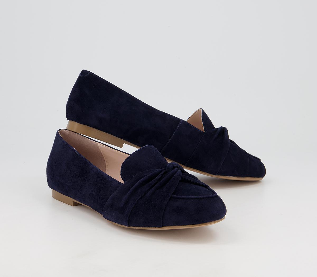Office Freely Twisted Vamp Loafers Office Freely Twisted Vamp Loafers Navy Suede