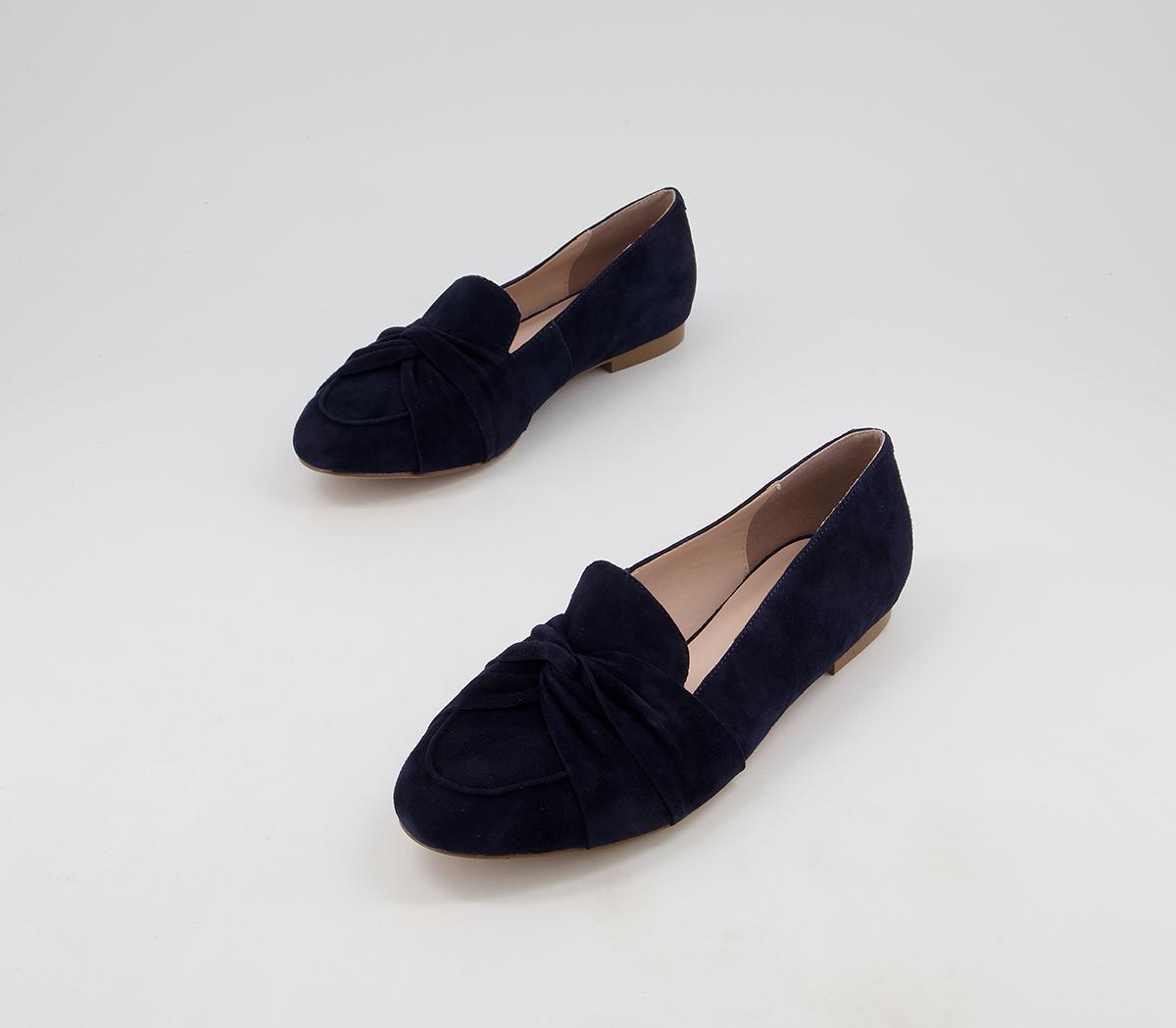 Office Freely Twisted Vamp Loafers Office Freely Twisted Vamp Loafers Navy Suede