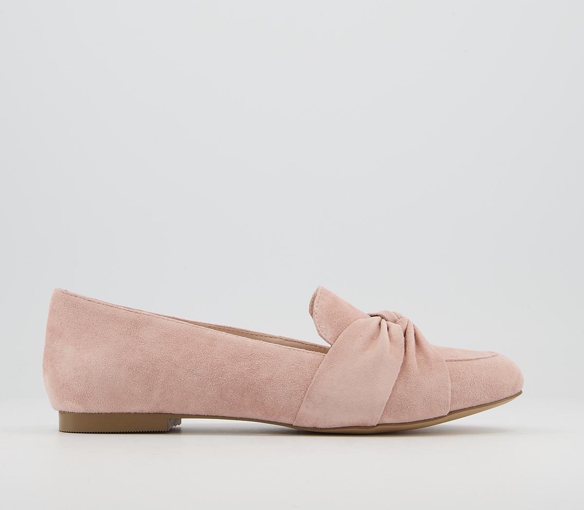 OfficeFreely Twisted Vamp Loafer ShoesSoft Pink Suede