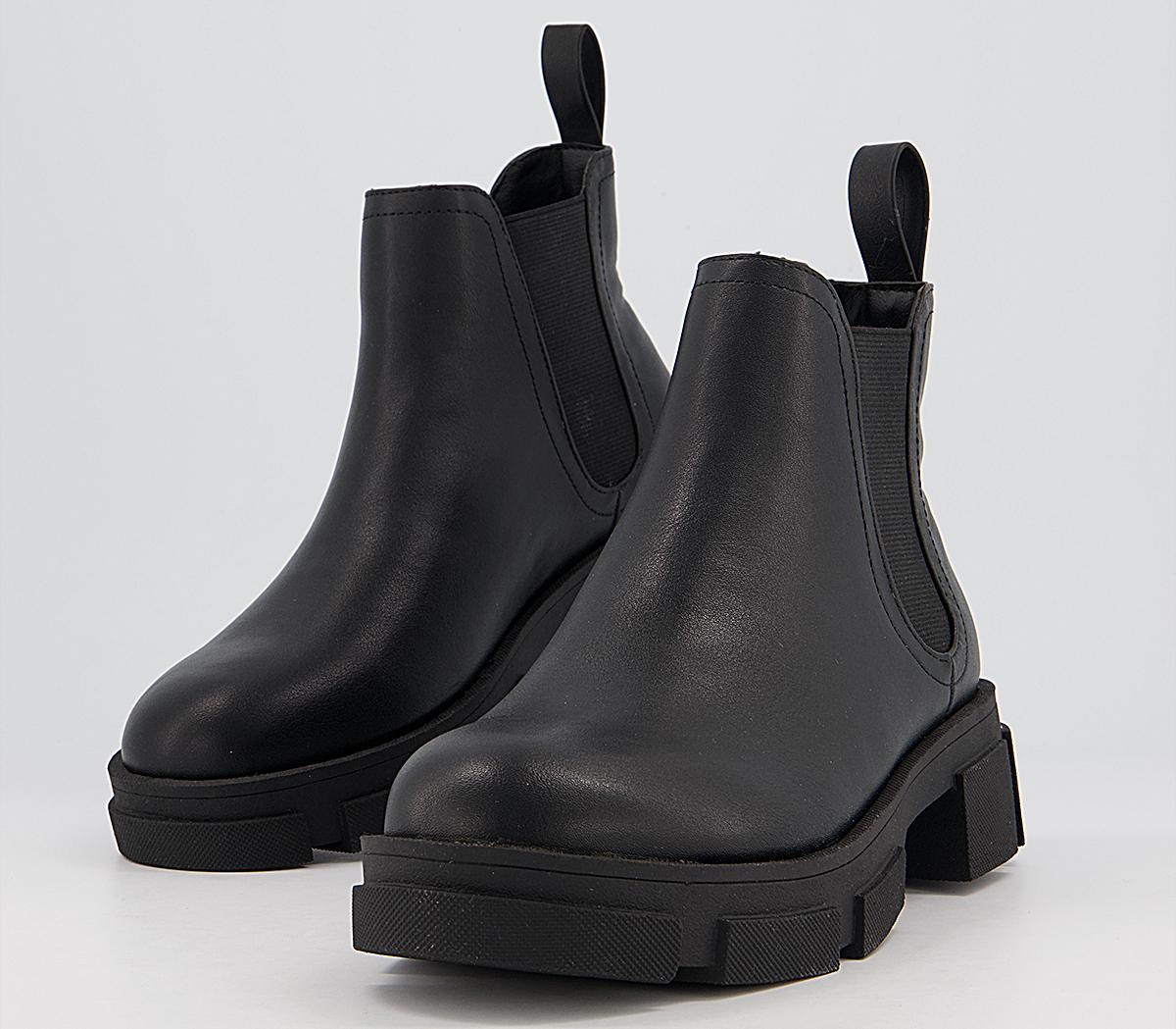 OFFICE Alarming Chunky Chelsea Boots Black Women's Ankle Boots