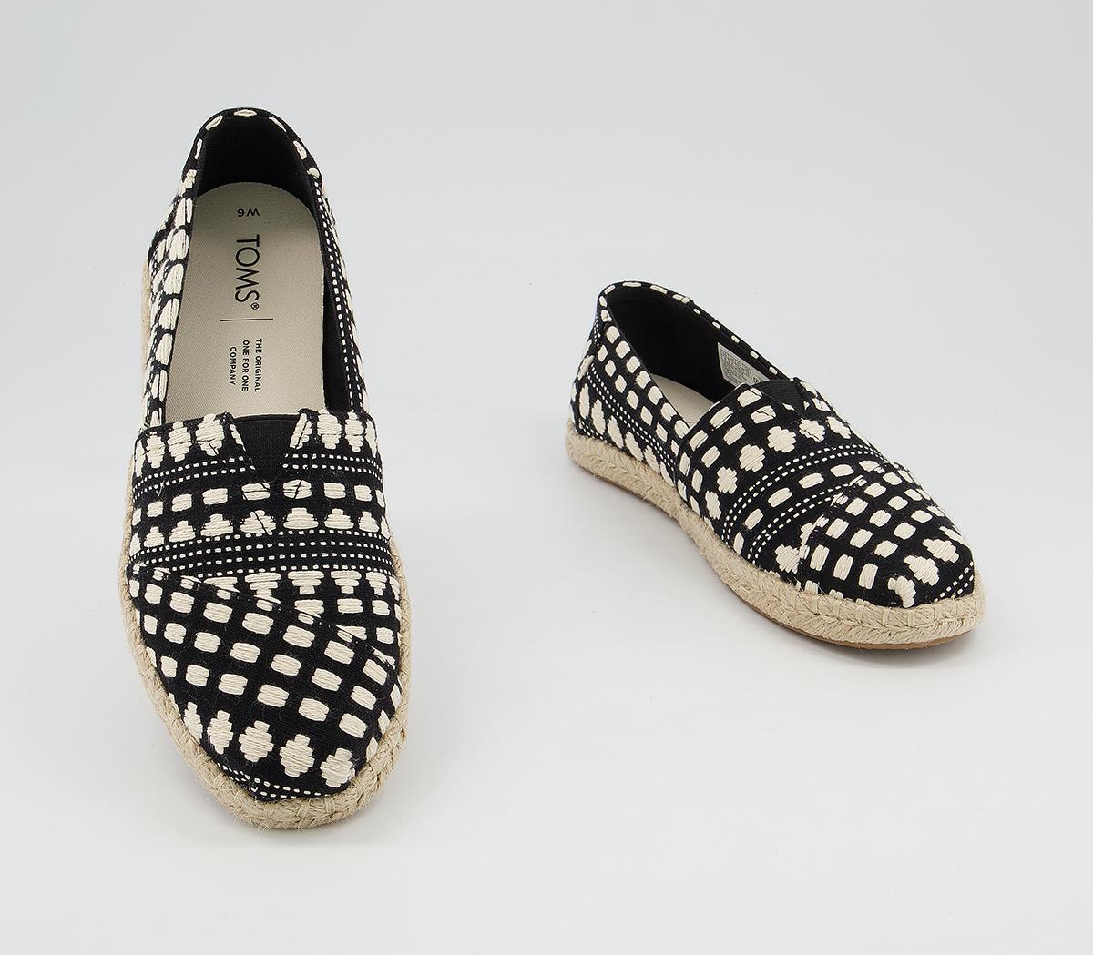 TOMS Alpargata Rope Espadrilles Black Global Woven - Espadrilles For Women