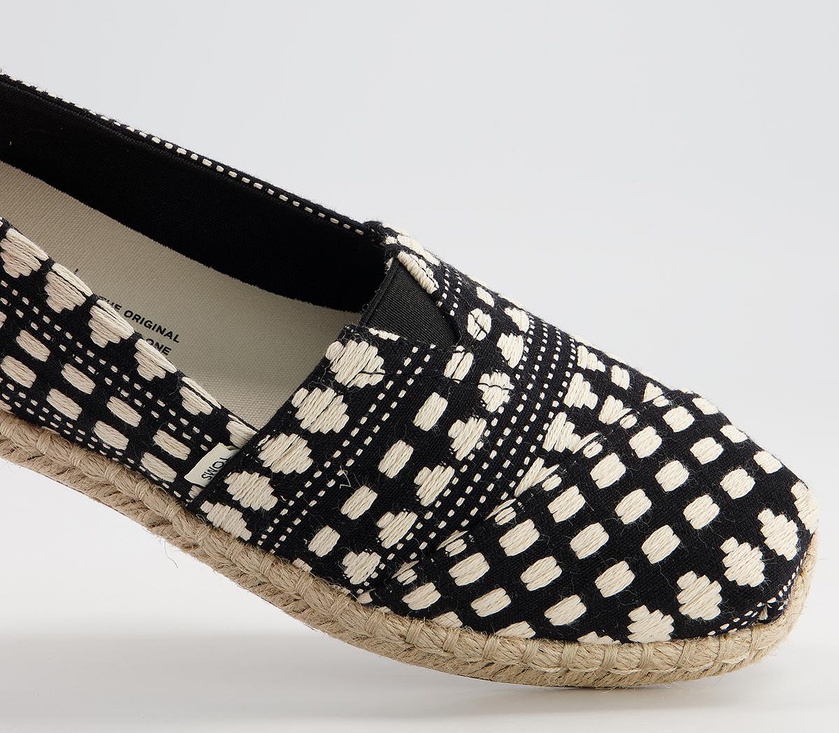 TOMS Alpargata Rope Espadrilles Black Global Woven - Espadrilles For Women