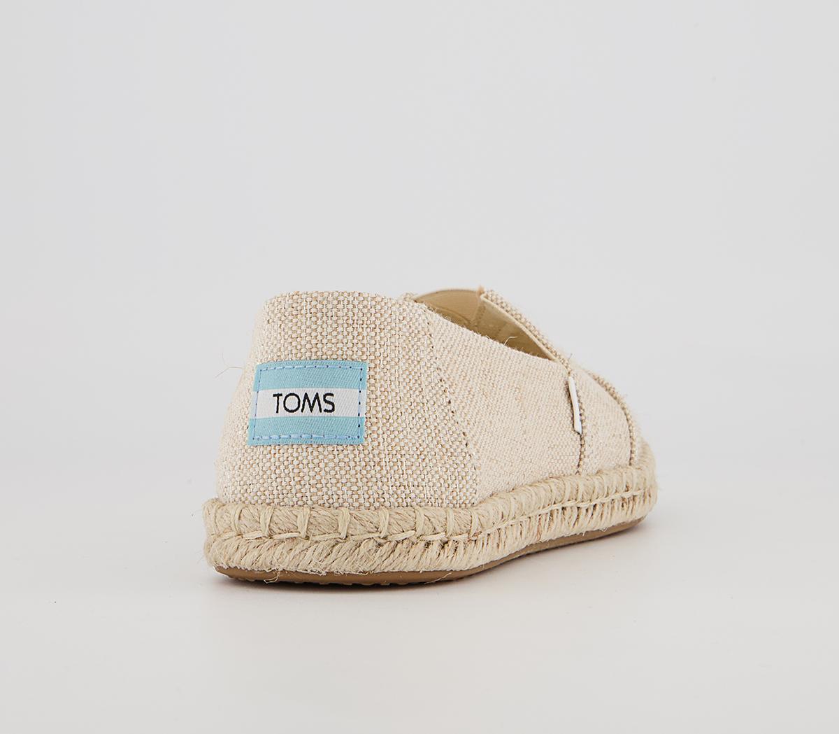 TOMS Alpargata Rope Slip Ons TOMS Alpargata Rope Slip Ons Natural Metallic Woven