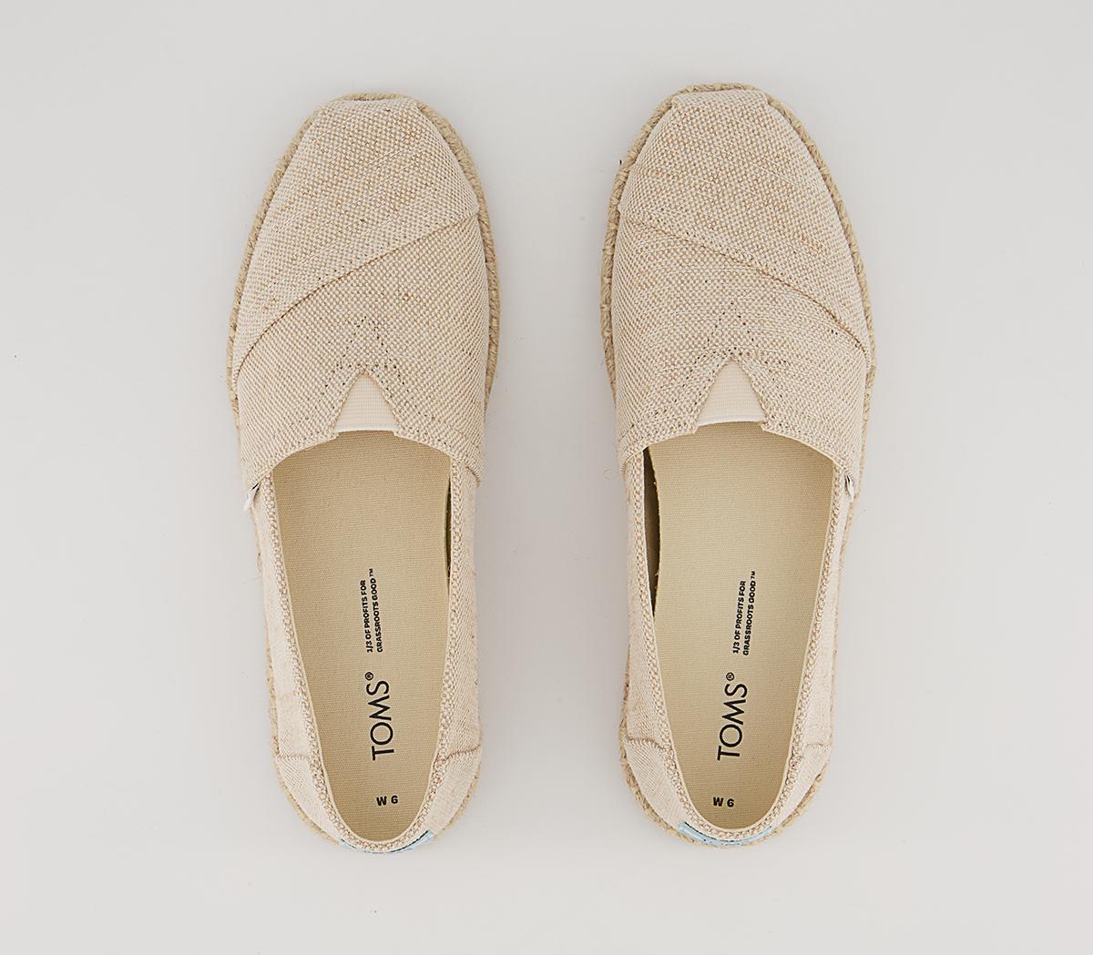TOMS Alpargata Rope Slip Ons TOMS Alpargata Rope Slip Ons Natural Metallic Woven
