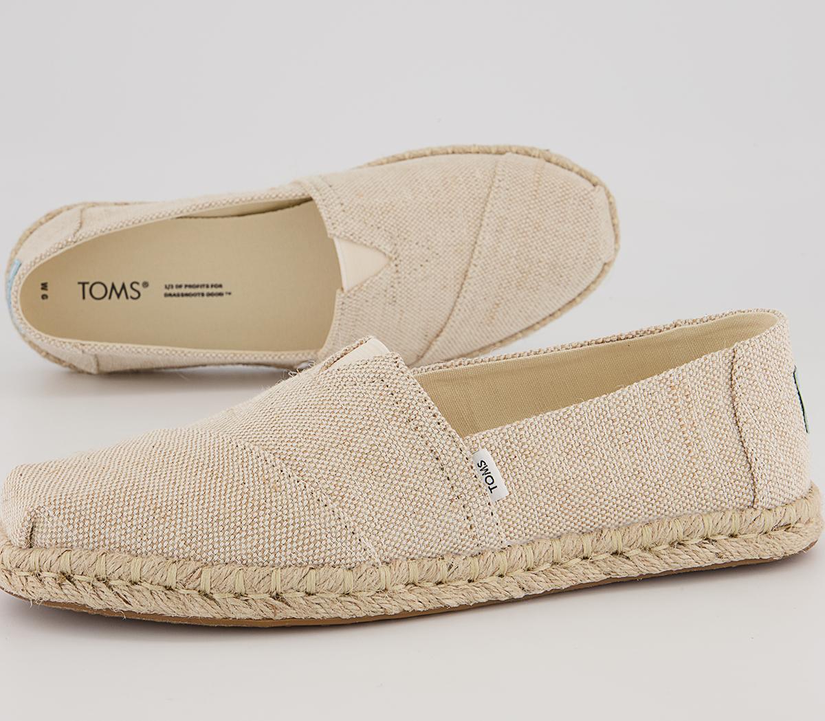 TOMS Alpargata Rope Slip Ons TOMS Alpargata Rope Slip Ons Natural Metallic Woven