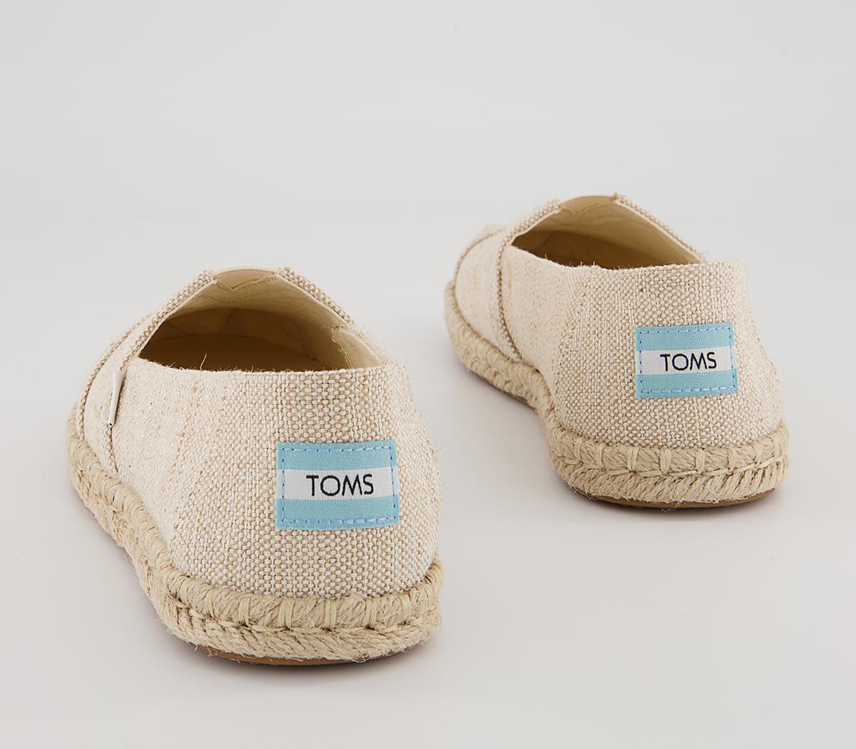 TOMS Alpargata Rope Slip Ons TOMS Alpargata Rope Slip Ons Natural Metallic Woven