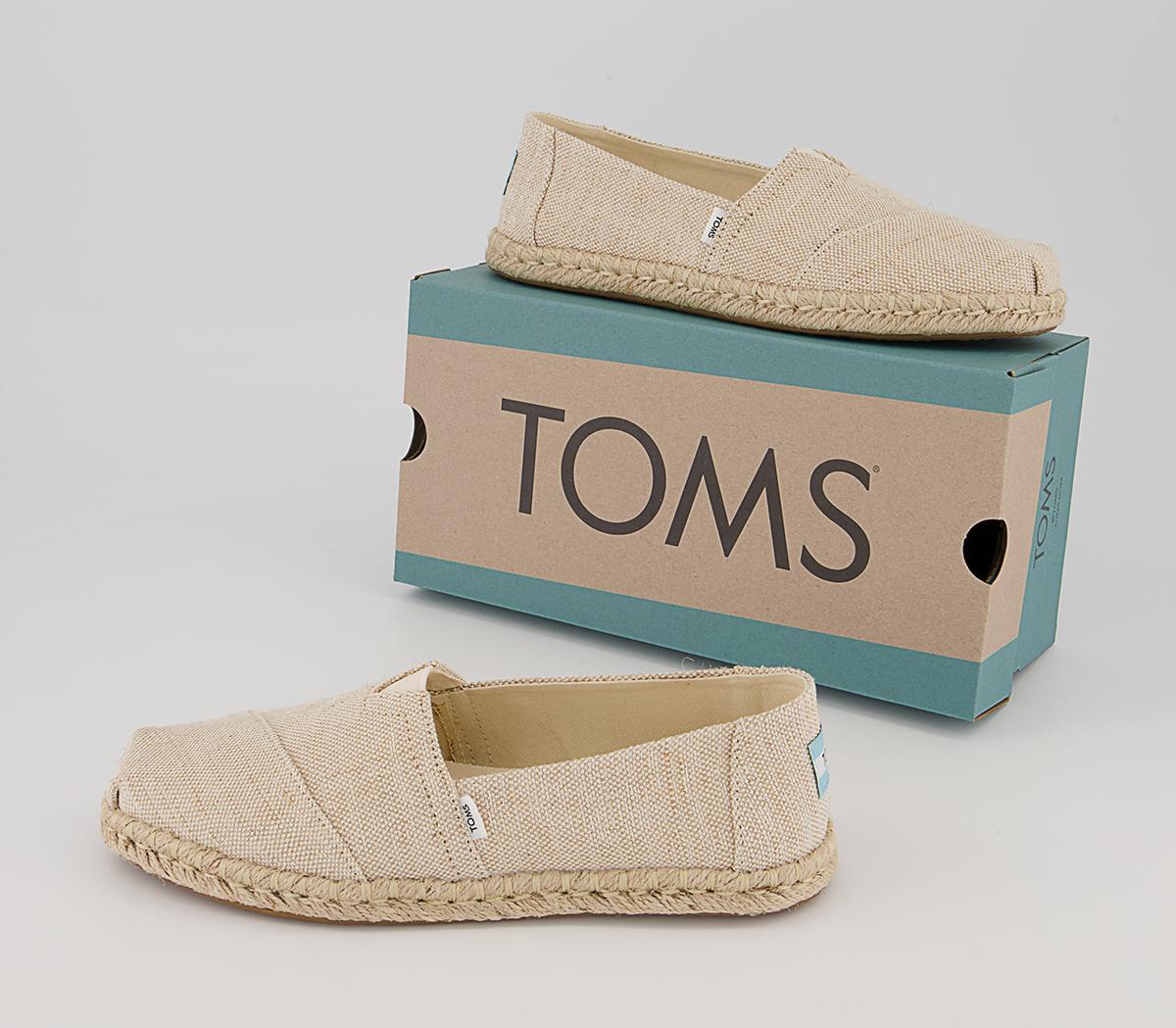 TOMS Alpargata Rope Slip Ons TOMS Alpargata Rope Slip Ons Natural Metallic Woven