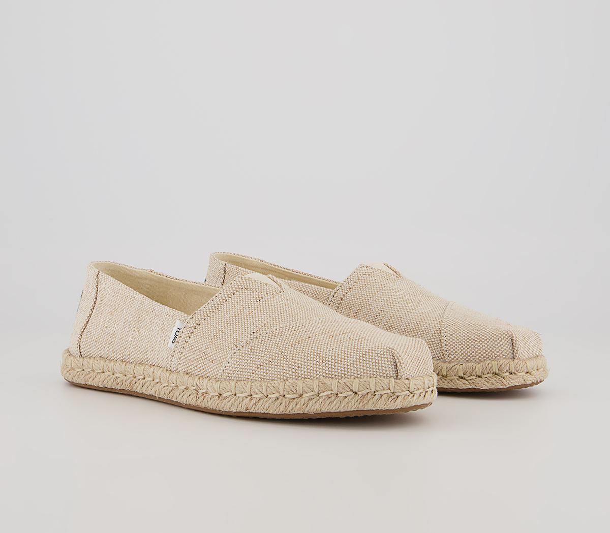 TOMS Alpargata Rope Slip Ons TOMS Alpargata Rope Slip Ons Natural Metallic Woven