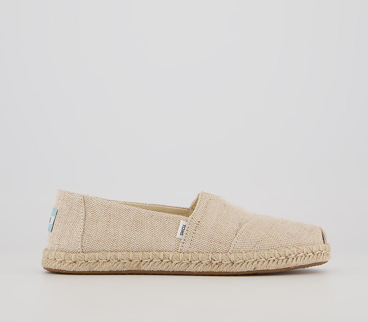 TOMS Alpargata Rope Slip Ons TOMS Alpargata Rope Slip Ons Natural Metallic Woven