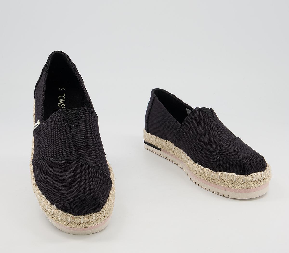 TOMS Alpargata Platform Rope Espadrilles TOMS Alpargata Platform Rope Espadrilles Black