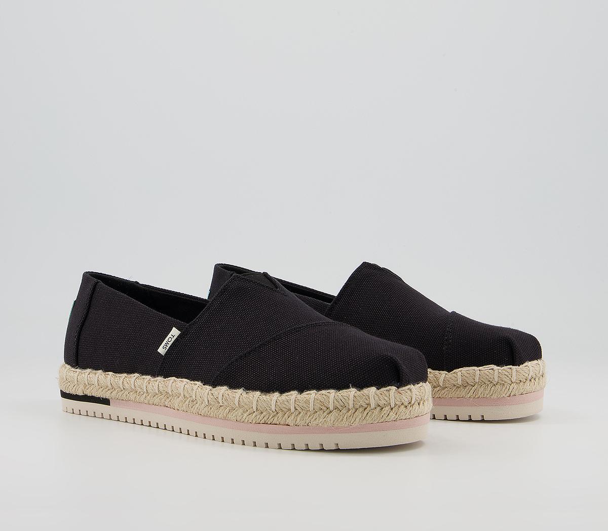TOMS Alpargata Platform Rope Espadrilles TOMS Alpargata Platform Rope Espadrilles Black
