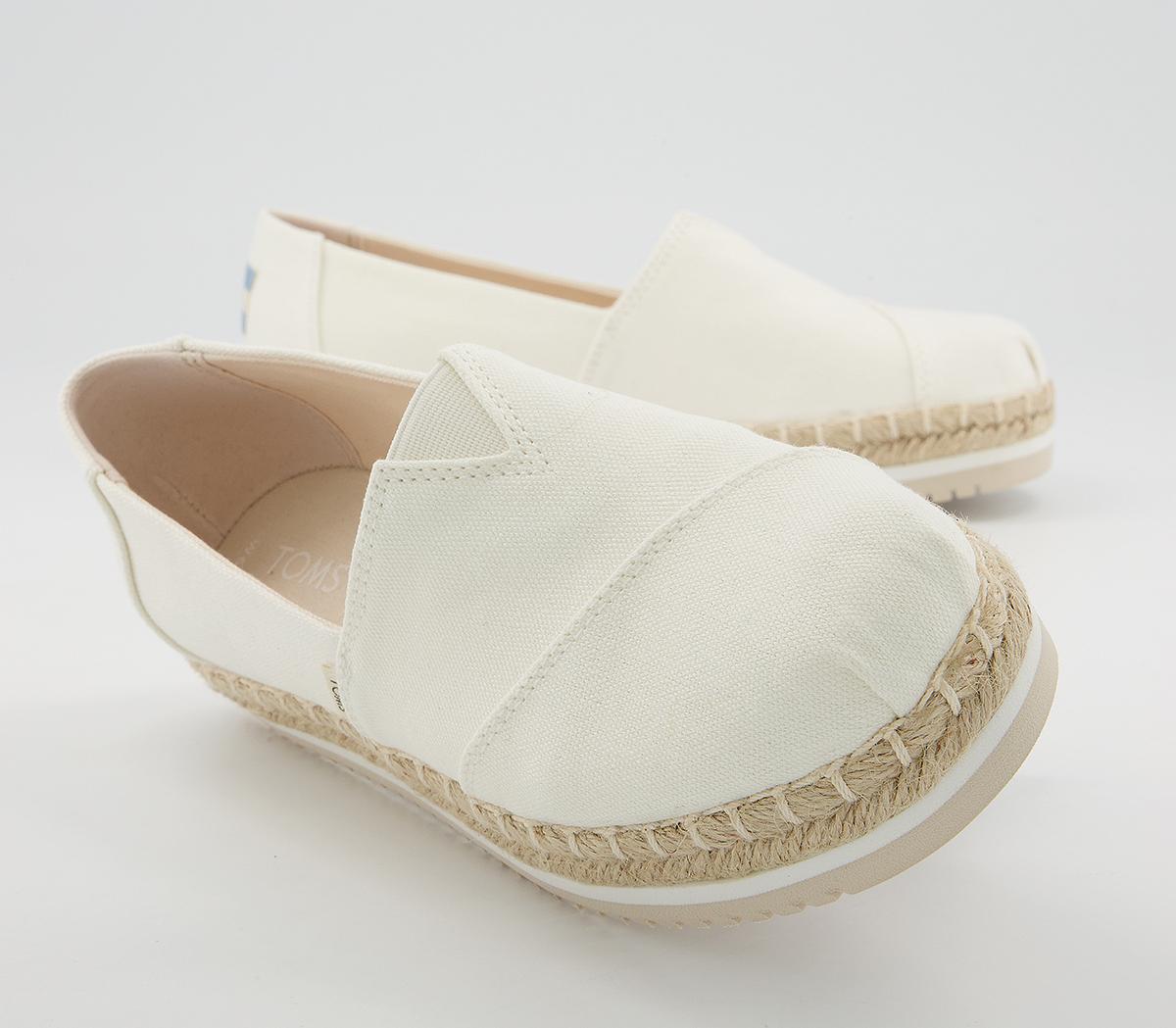 TOMS Alpargata Platform Rope Espadrilles White - Women's Vegan Shoes