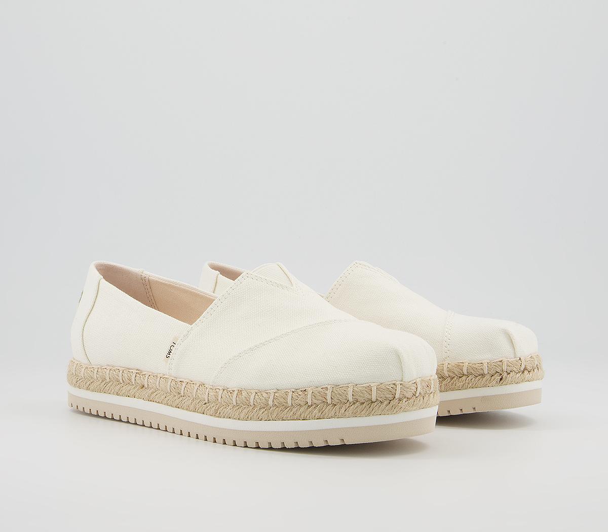 TOMS Alpargata Platform Rope Espadrilles White - Women's Vegan Shoes