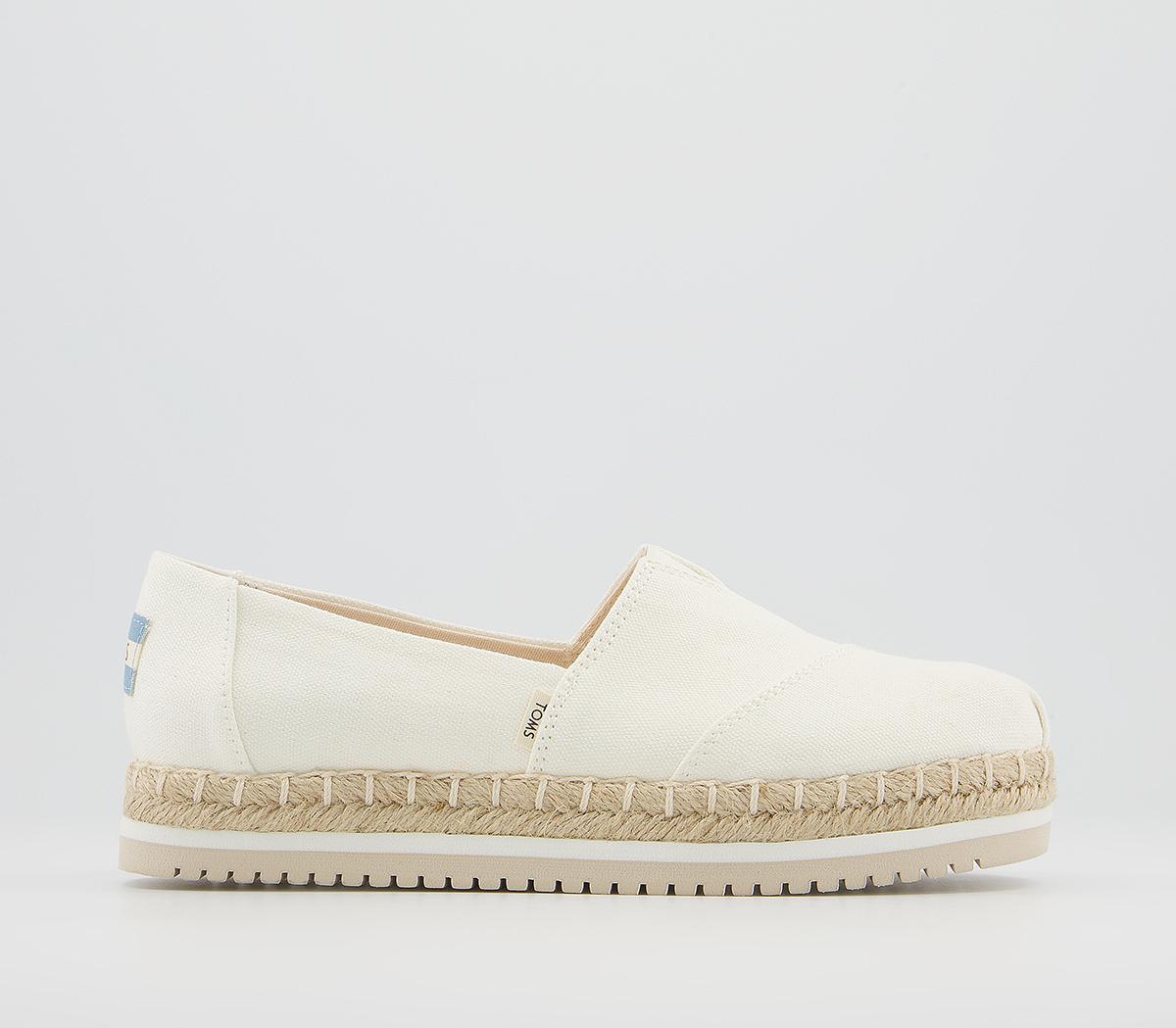 TOMS Alpargata Platform Rope Espadrilles White - Women's Vegan Shoes