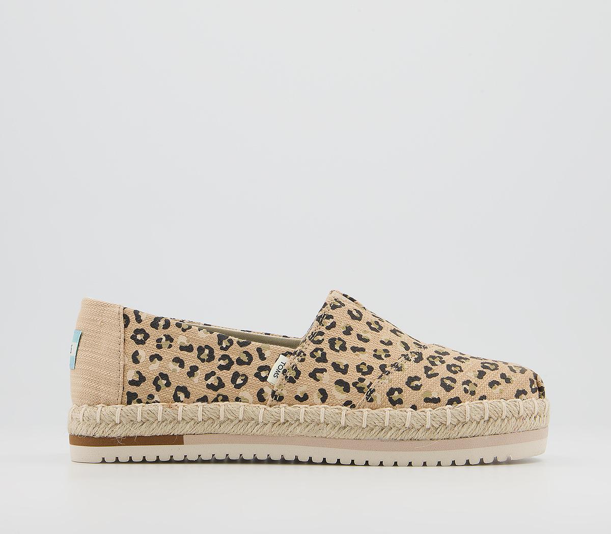 TOMS Alpargata Platform Rope Espadrilles Natural Cheetah - Flat Shoes for Women