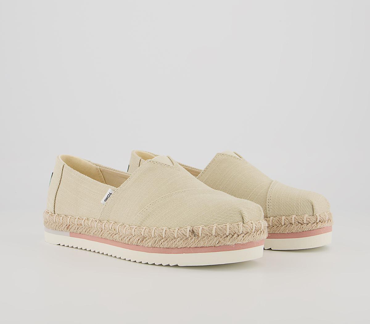 TOMS Alpargata Platform Rope Slip Ons TOMS Alpargata Platform Rope Slip Ons Natural Heavy Twill