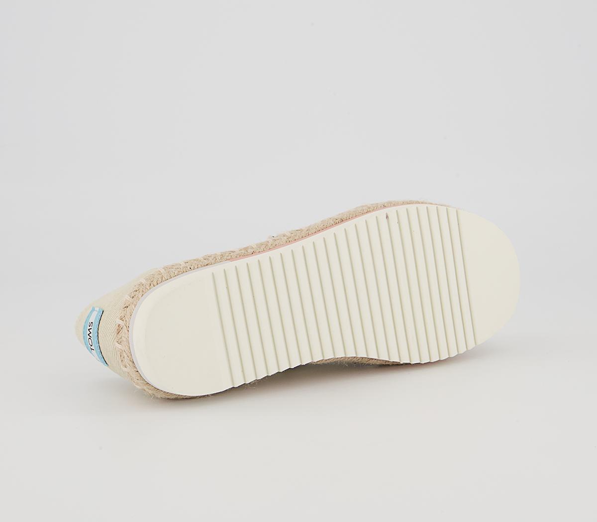 TOMS Alpargata Platform Rope Slip Ons TOMS Alpargata Platform Rope Slip Ons Natural Heavy Twill