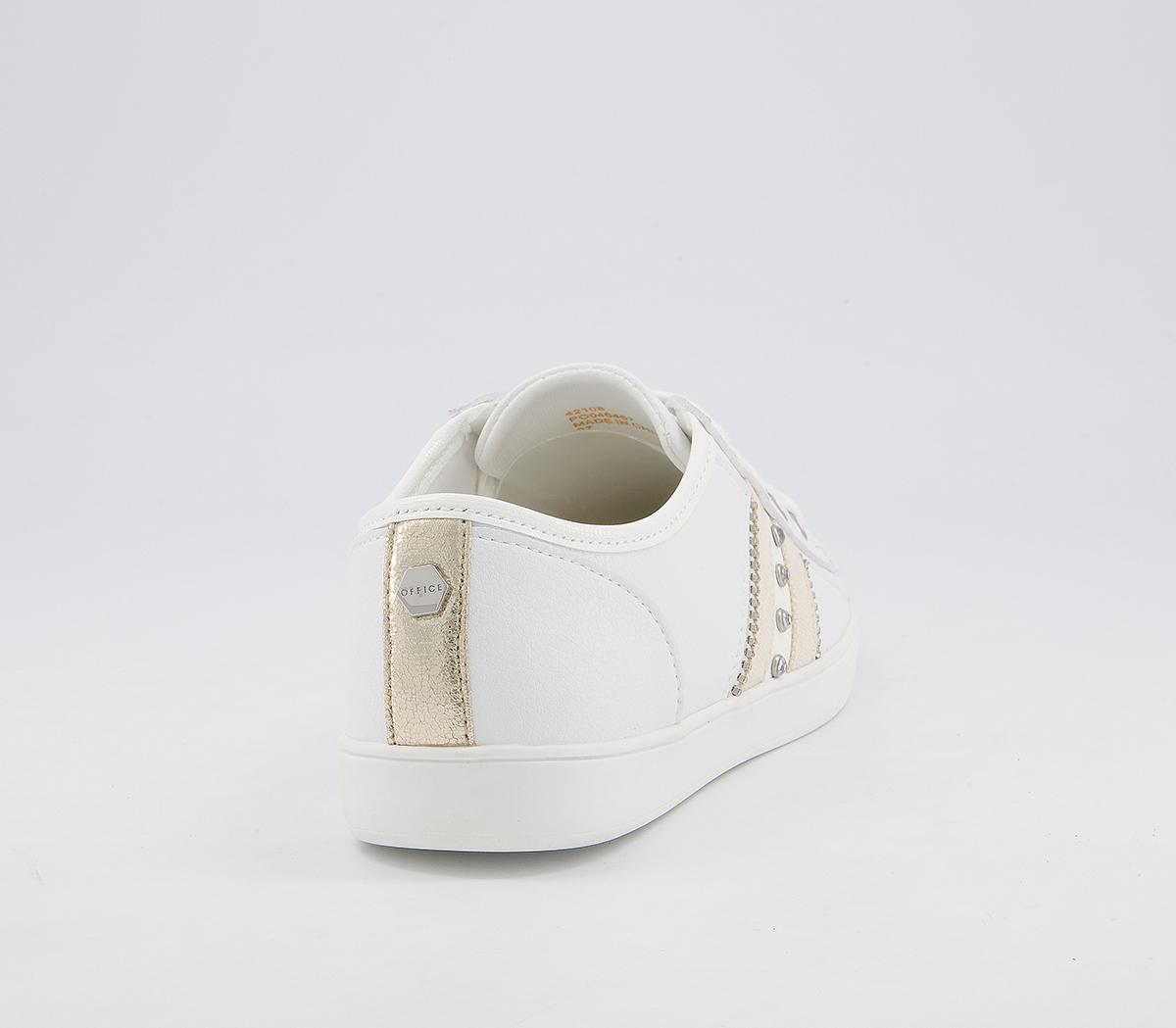 OFFICEFlustered Feature Lace Up Trainers OFFICEFlustered Feature Lace Up TrainersWhite Embellished