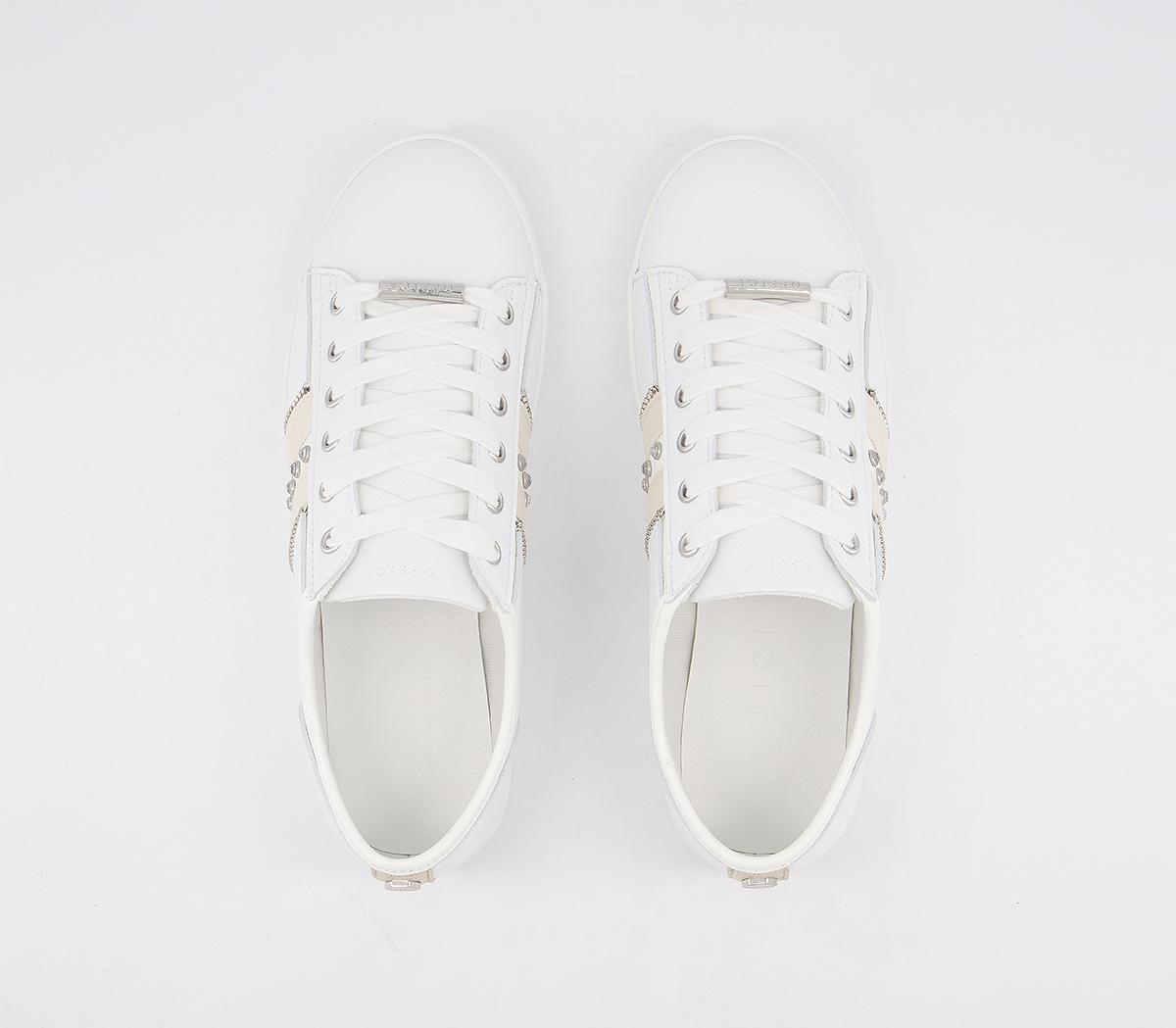 OFFICEFlustered Feature Lace Up Trainers OFFICEFlustered Feature Lace Up TrainersWhite Embellished