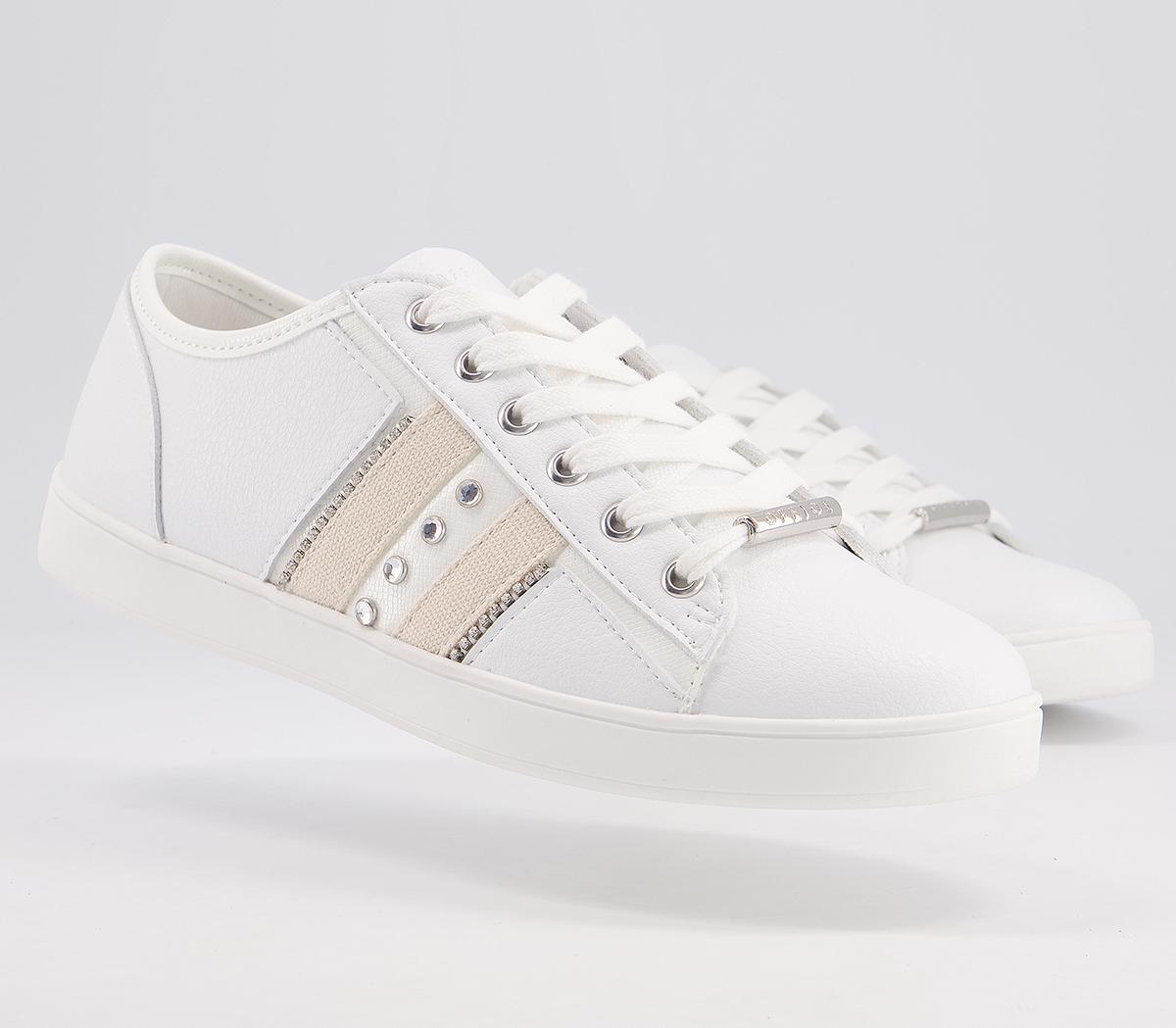 OFFICEFlustered Feature Lace Up Trainers OFFICEFlustered Feature Lace Up TrainersWhite Embellished