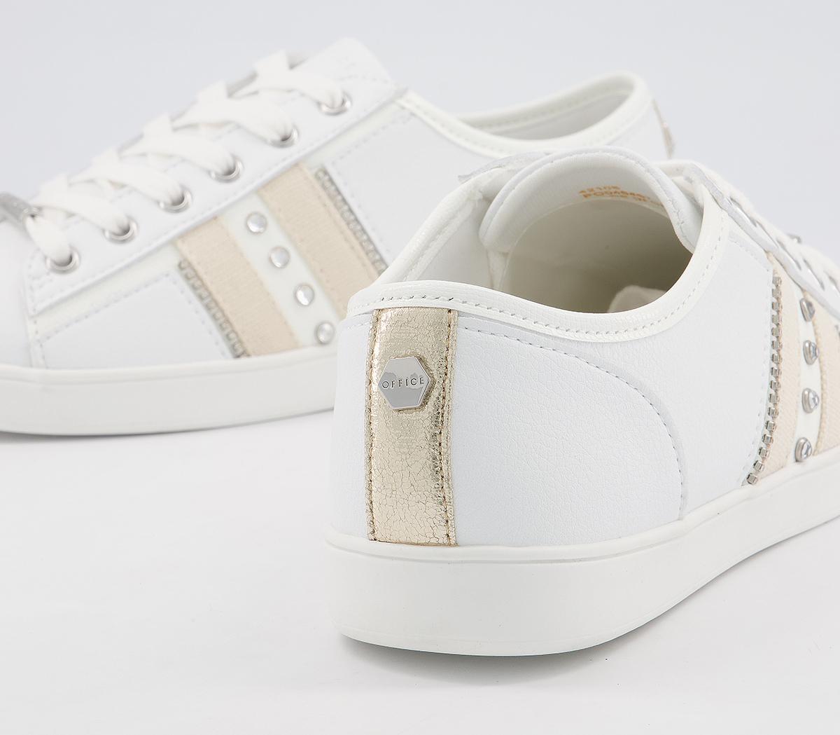 OFFICEFlustered Feature Lace Up Trainers OFFICEFlustered Feature Lace Up TrainersWhite Embellished