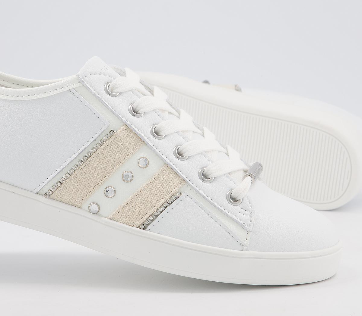 OFFICEFlustered Feature Lace Up Trainers OFFICEFlustered Feature Lace Up TrainersWhite Embellished