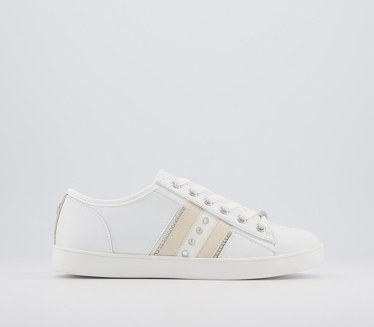 OFFICEFlustered Feature Lace Up Trainers OFFICEFlustered Feature Lace Up TrainersWhite Embellished