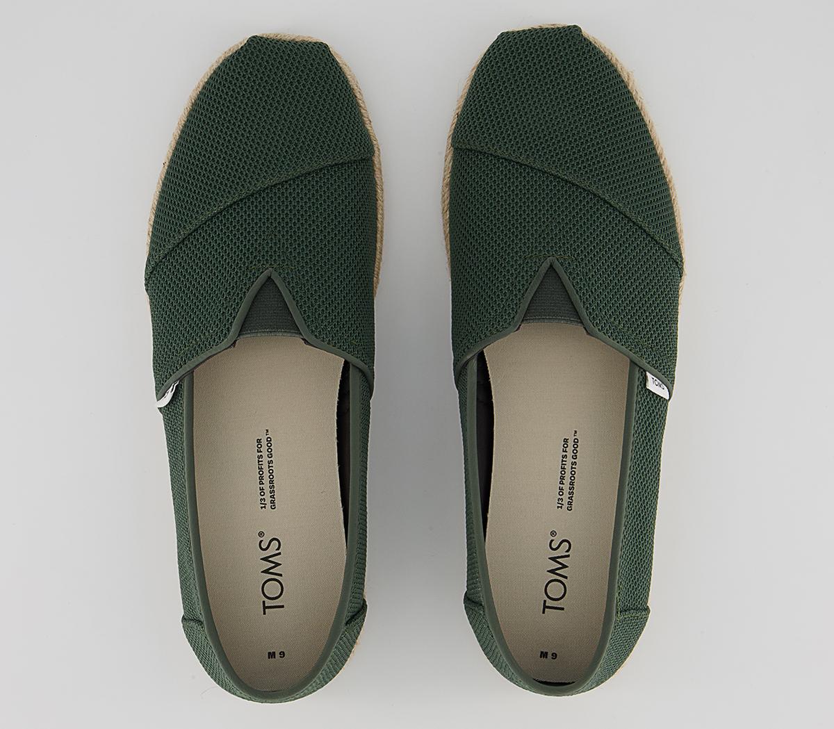 TOMS Alpargata Rope Slip Ons TOMS Alpargata Rope Slip Ons Thyme Green