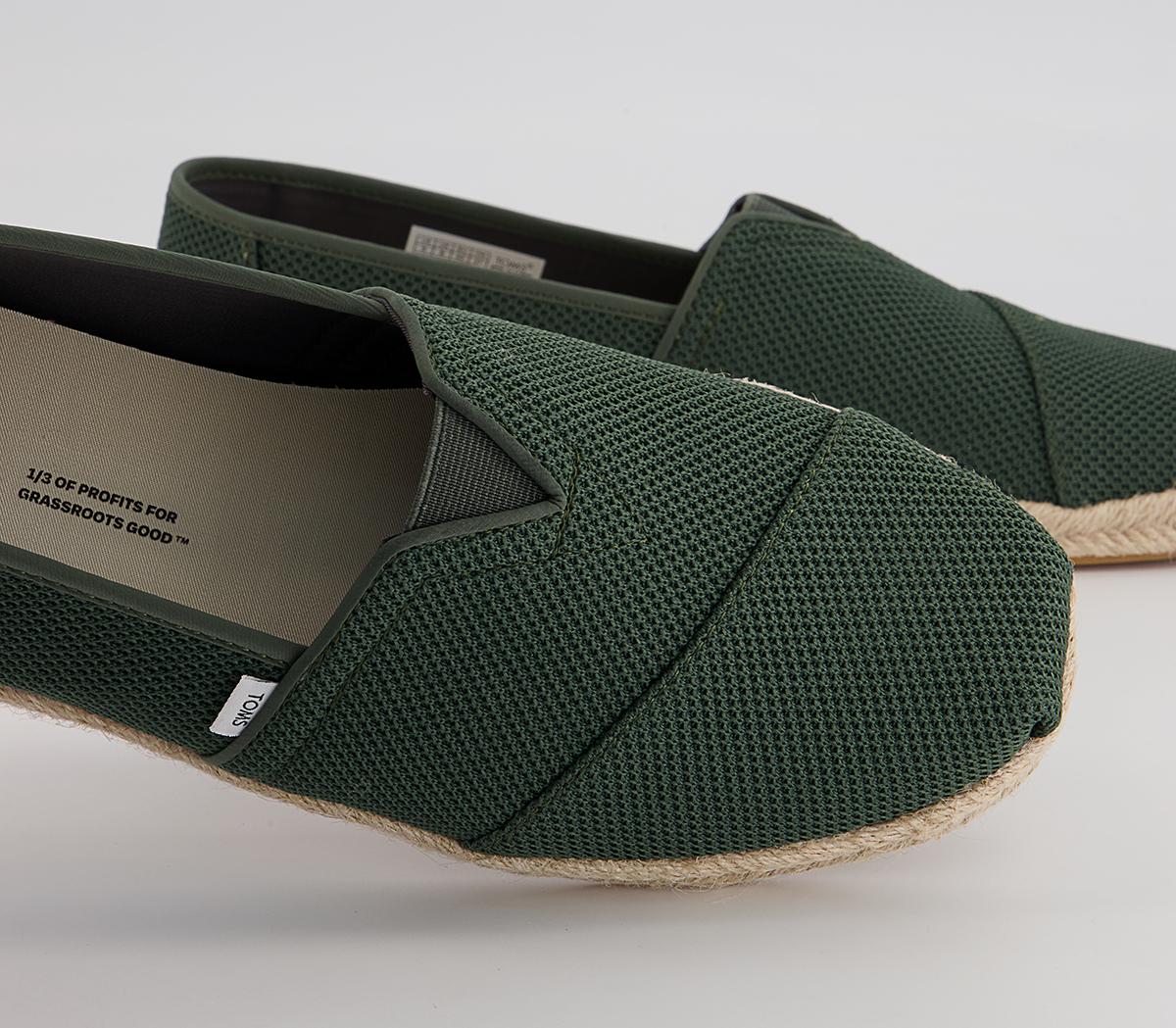 TOMS Alpargata Rope Slip Ons TOMS Alpargata Rope Slip Ons Thyme Green