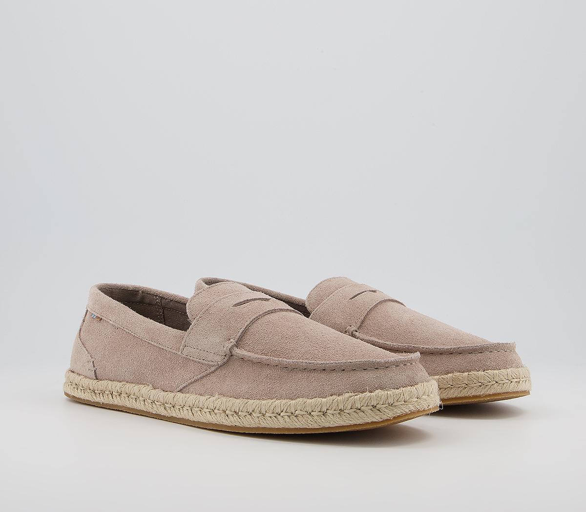 TOMS Stanford Rope Espadrilles Taupe Suede - Men's Casual Shoes