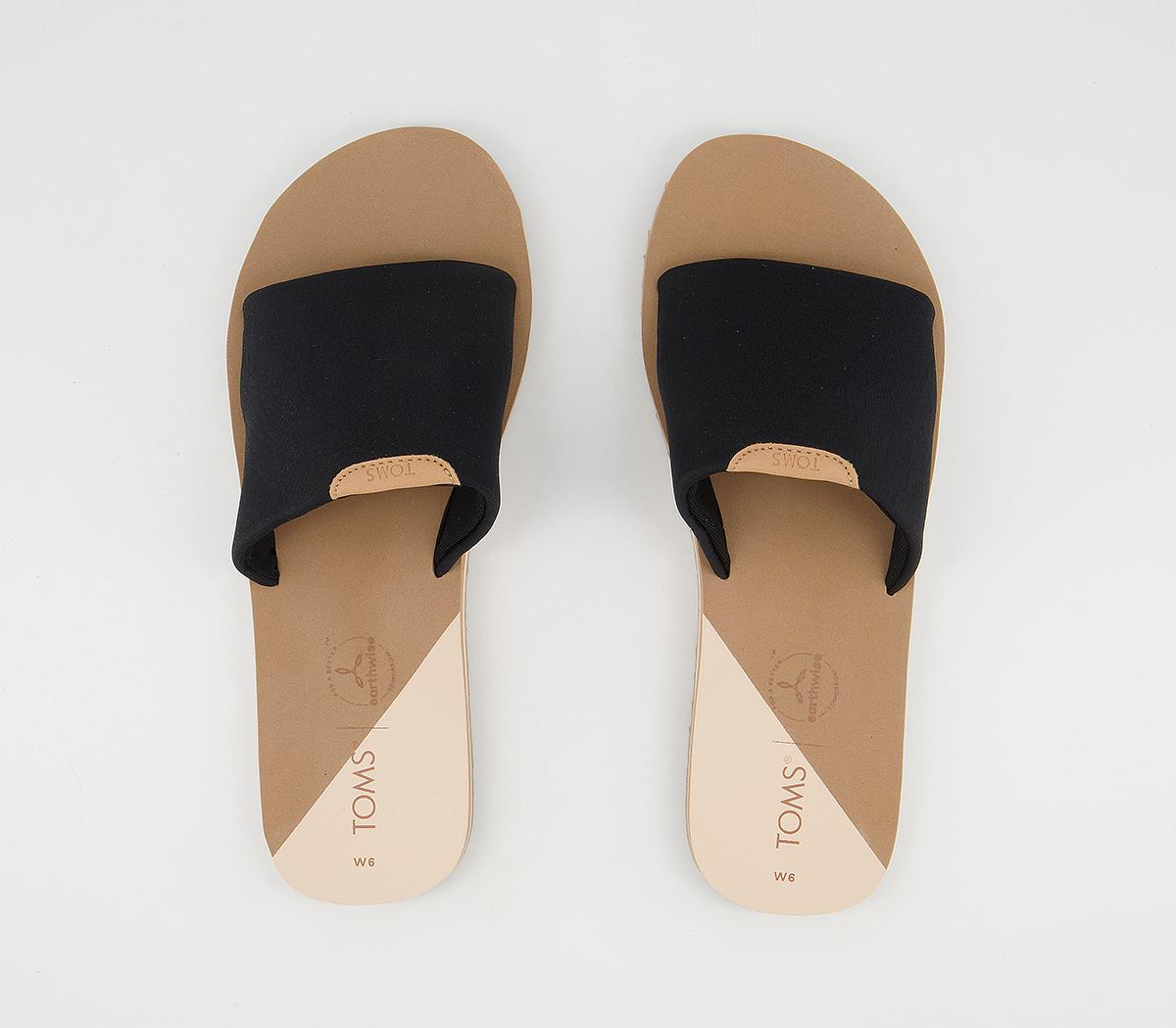 TOMS Carly Slides Black Jersey - Women’s Sandals