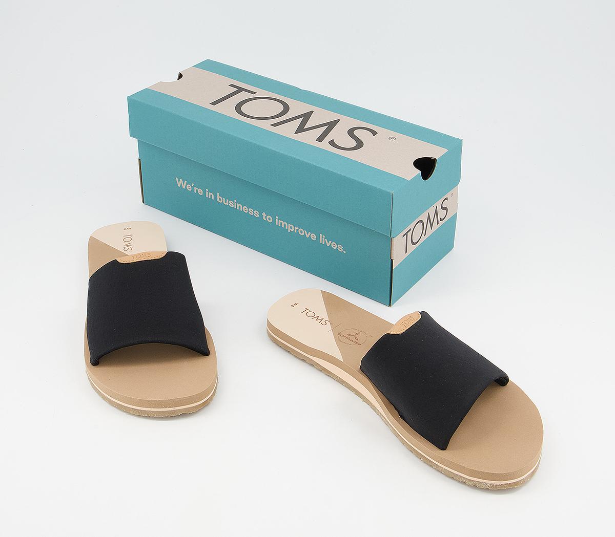 TOMS Carly Slides TOMS Carly Slides Black Jersey