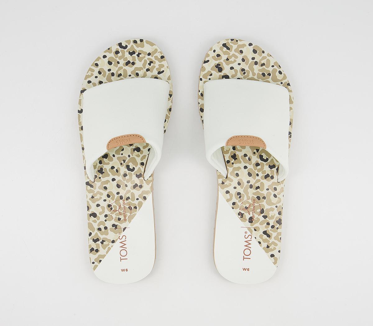 TOMS Carly Slides TOMS Carly Slides White Jersey Cheetah