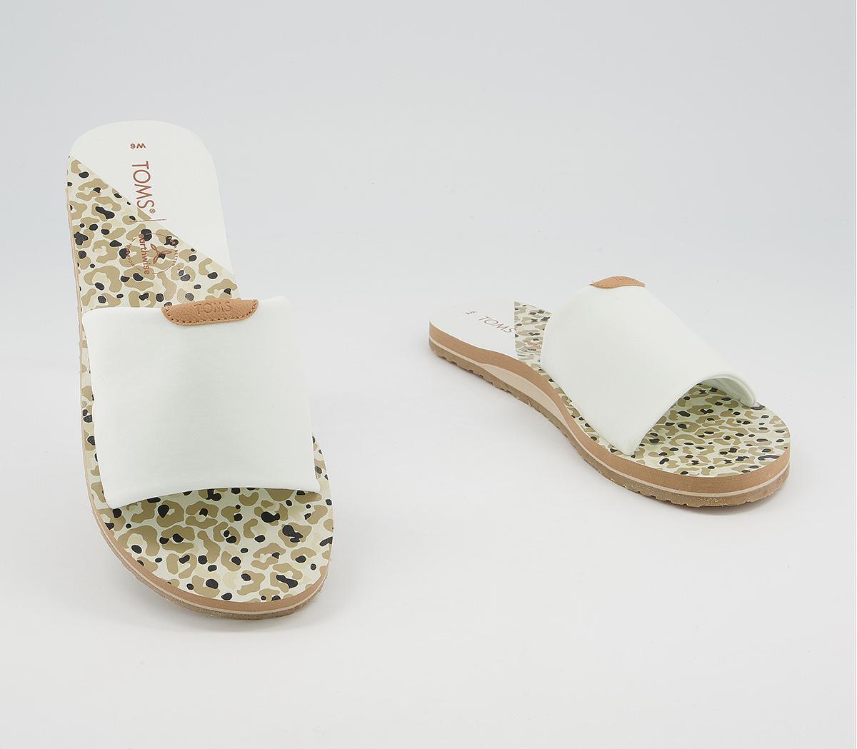 TOMS Carly Slides TOMS Carly Slides White Jersey Cheetah