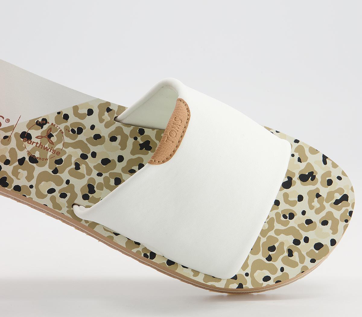 TOMS Carly Slides TOMS Carly Slides White Jersey Cheetah
