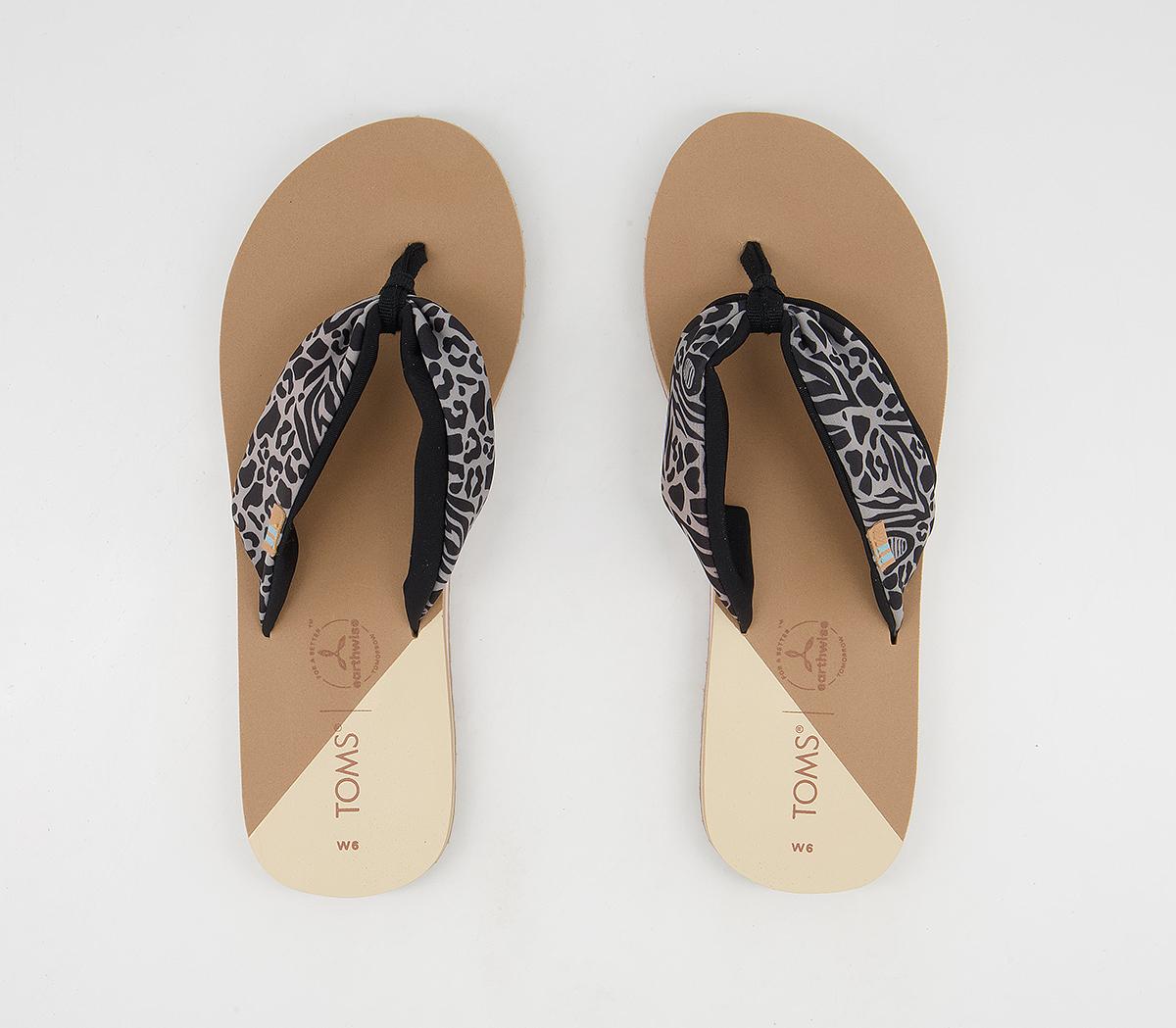 TOMS Piper Flip Flops TOMS Piper Flip Flops Natural Animal Hybrid