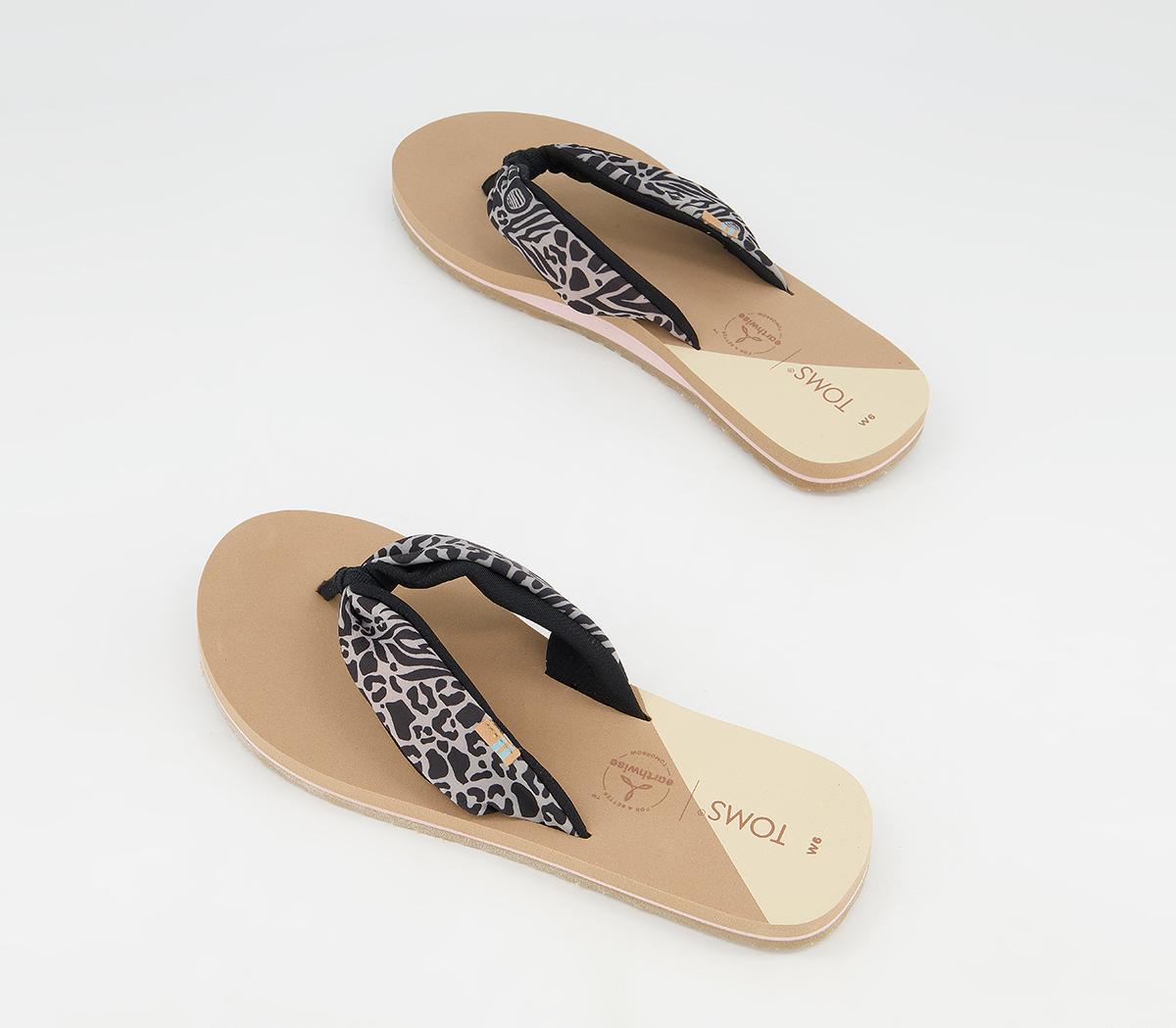 TOMS Piper Flip Flops TOMS Piper Flip Flops Natural Animal Hybrid