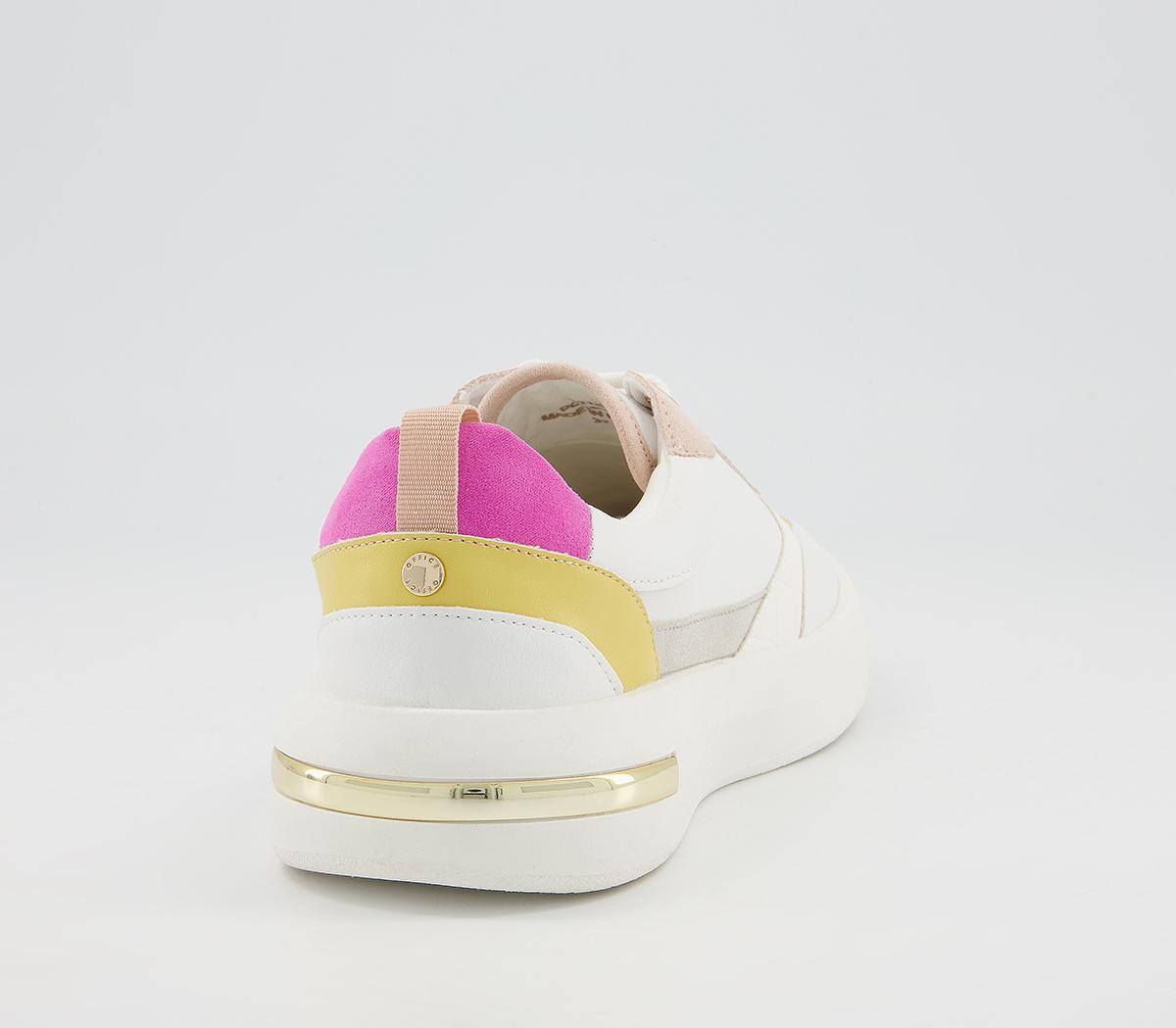 Office Flattering Chunky Lace Up Trainers Office Flattering Chunky Lace Up Trainers White Pink Yellow Mix