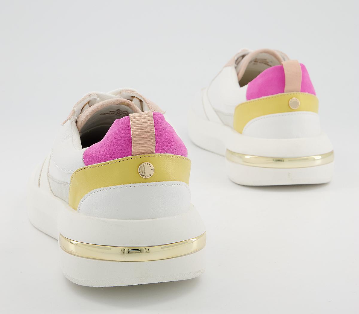 Office Flattering Chunky Lace Up Trainers Office Flattering Chunky Lace Up Trainers White Pink Yellow Mix