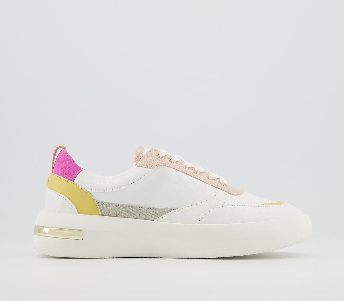 Office Flattering Chunky Lace Up Trainers Office Flattering Chunky Lace Up Trainers White Pink Yellow Mix