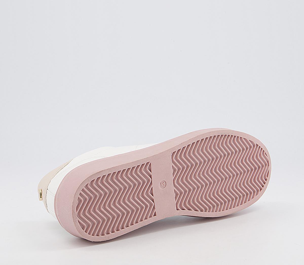 Office Foremost Lace Up Flatform Trainers Office Foremost Lace Up Flatform Trainers White Light Pink Sole
