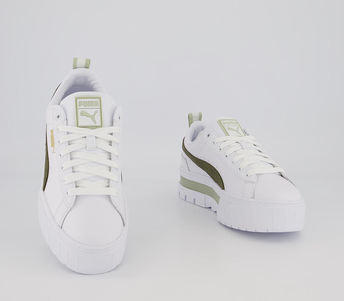 Puma Mayze Trainers Puma Mayze Trainers Puma White Dark Green Moss