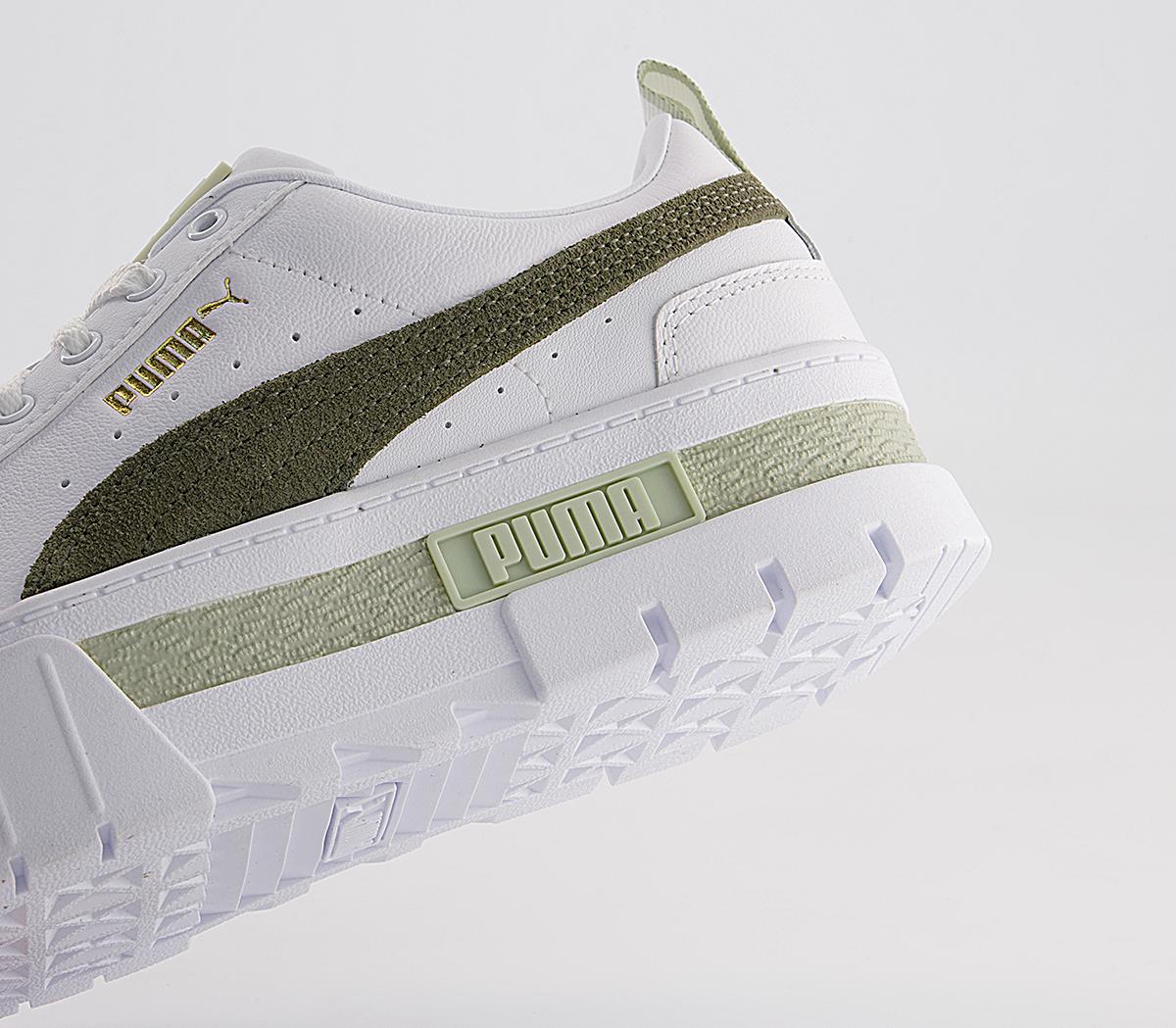 Puma Mayze Trainers Puma Mayze Trainers Puma White Dark Green Moss
